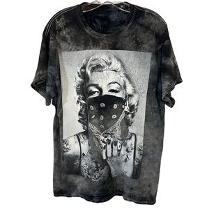 Marilyn Monroe Shirt Tie-Dye Bandana Mask Diamond Graphic Tee Shirt